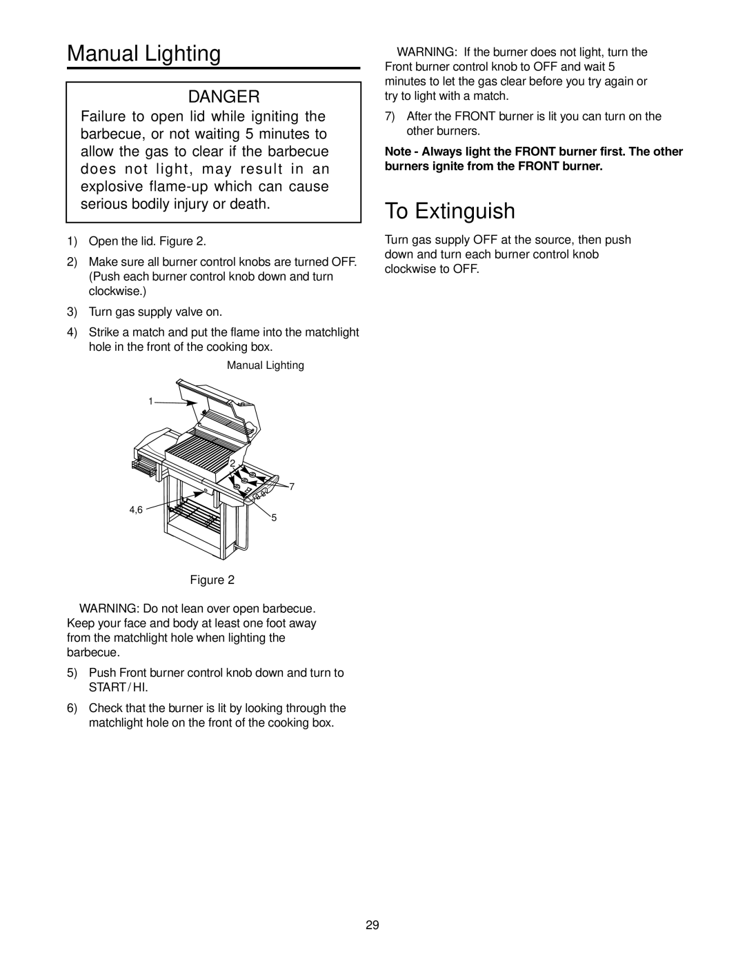 Weber Genesis Silver B Gas Grill, 55159 manual Manual Lighting 