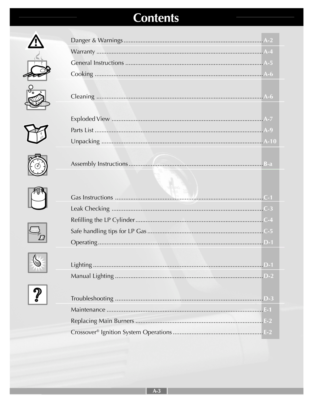 Weber 55259 manual Contents 