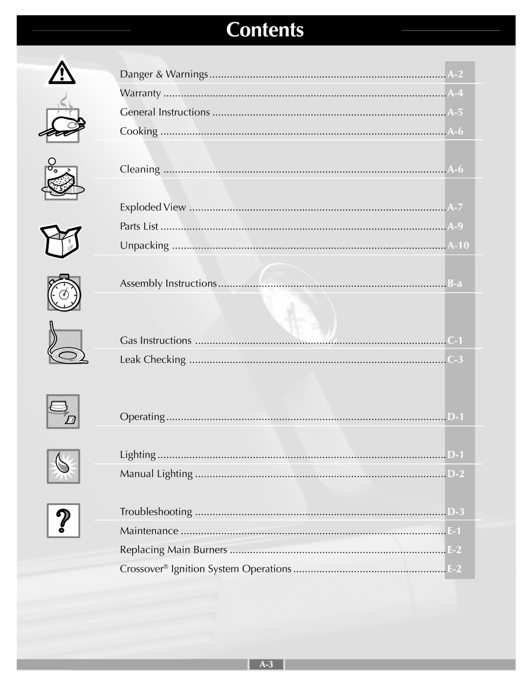 Weber 55263 manual Contents 