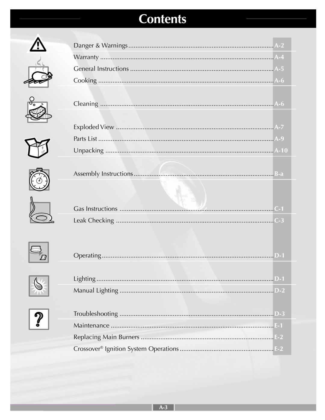 Weber 55266 manual Contents 