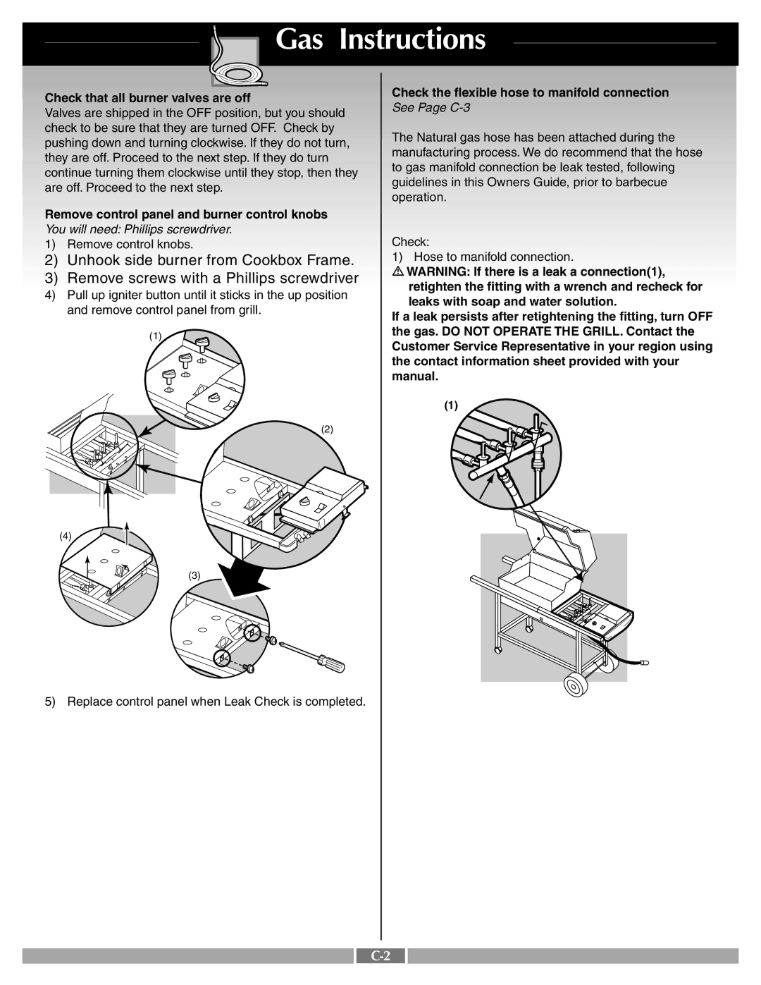 Weber 55268 manual Check that all burner valves are off 