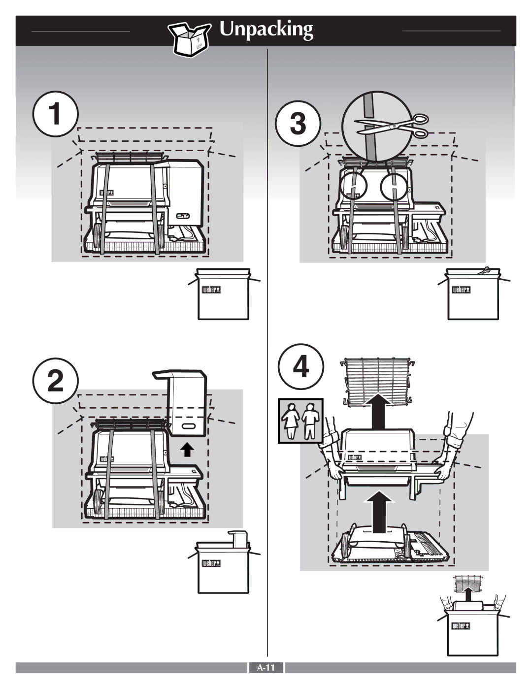 Weber 55276 manual Unpacking 