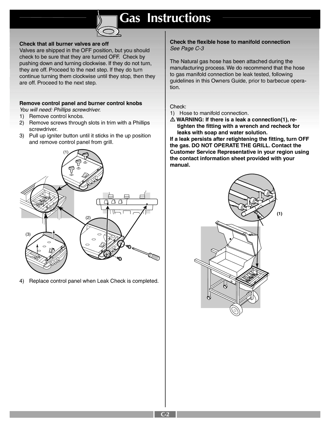 Weber 55277 manual Gas Instructions 