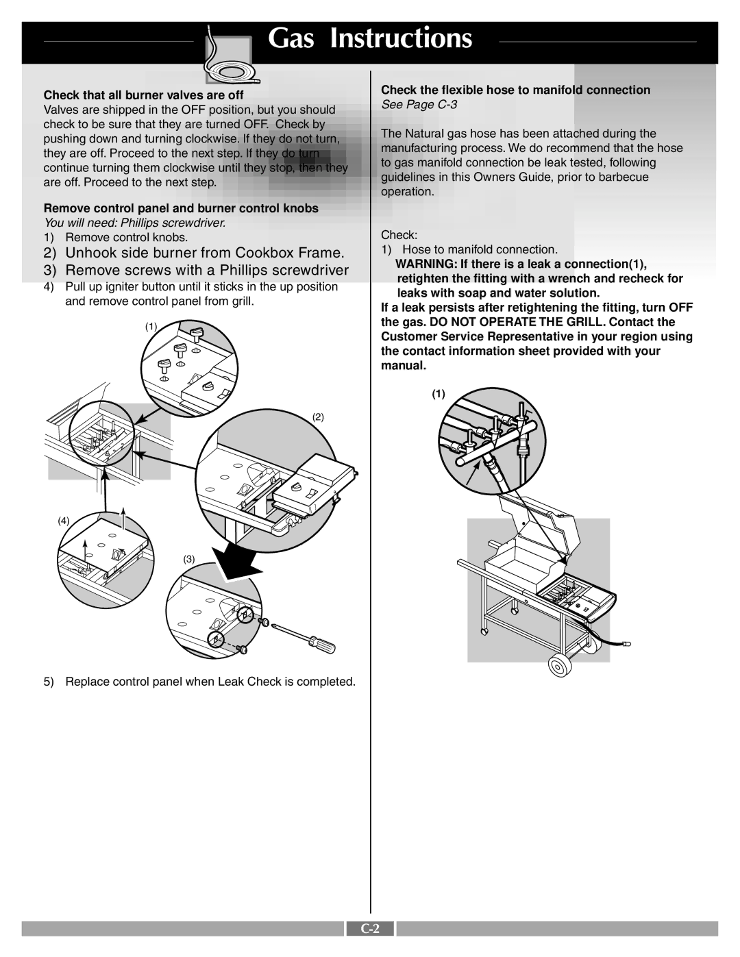 Weber 55279 manual Check that all burner valves are off 