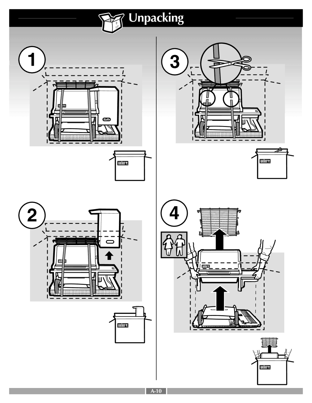 Weber 55283 manual Unpacking 