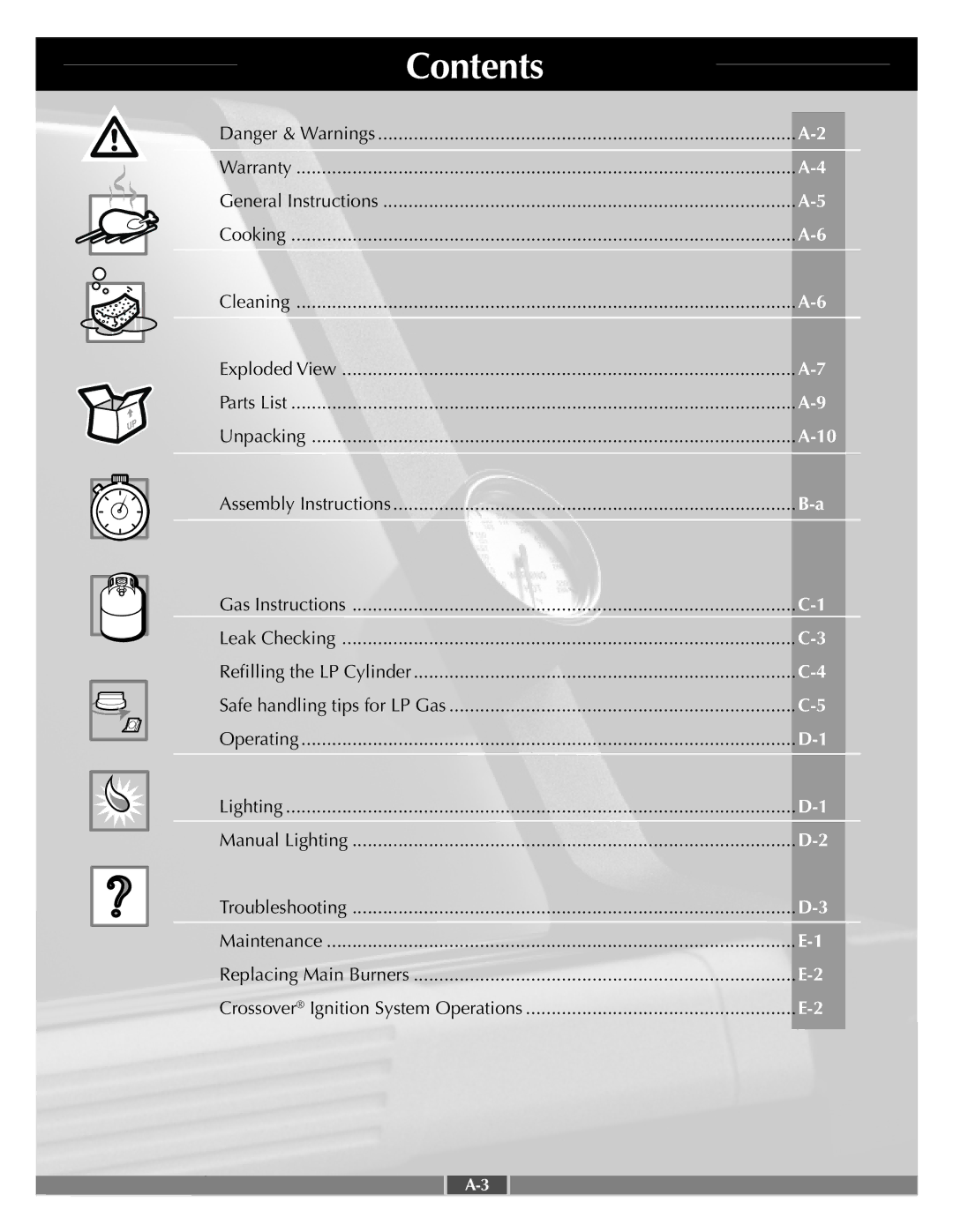 Weber 55568 manual Contents 