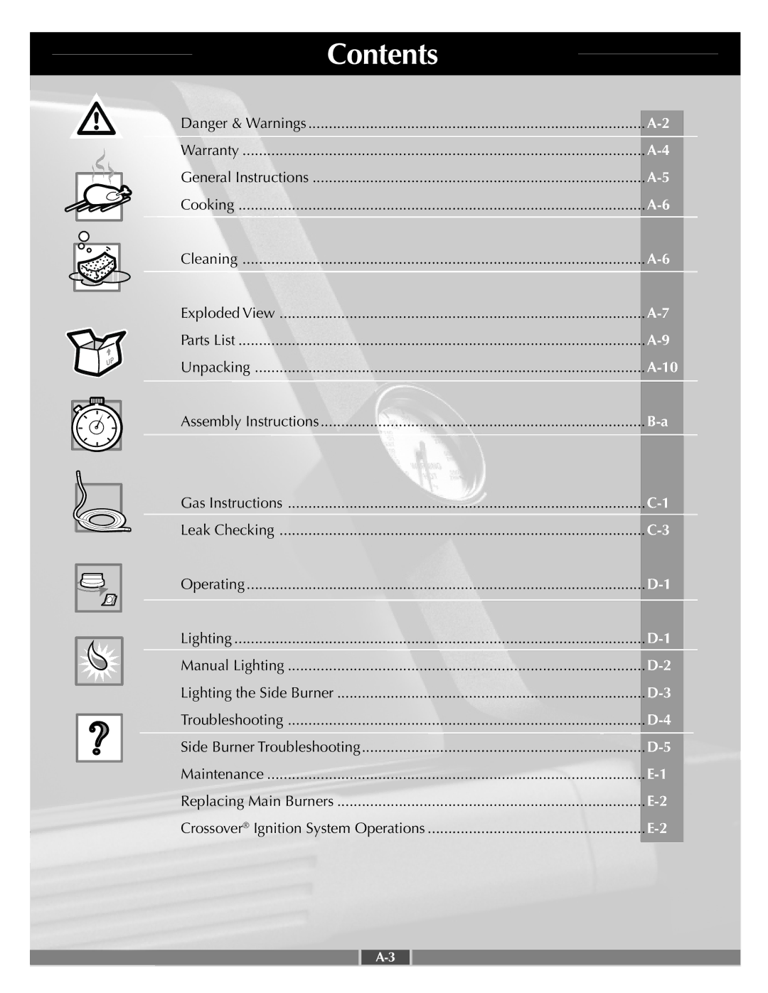 Weber 55571 manual Contents 