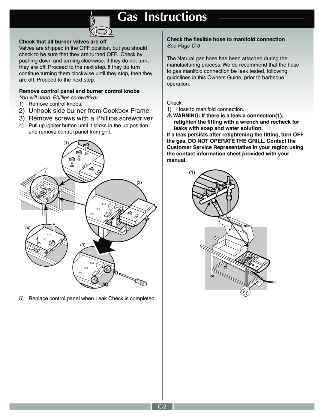 Weber 55768 manual Check that all burner valves are off 