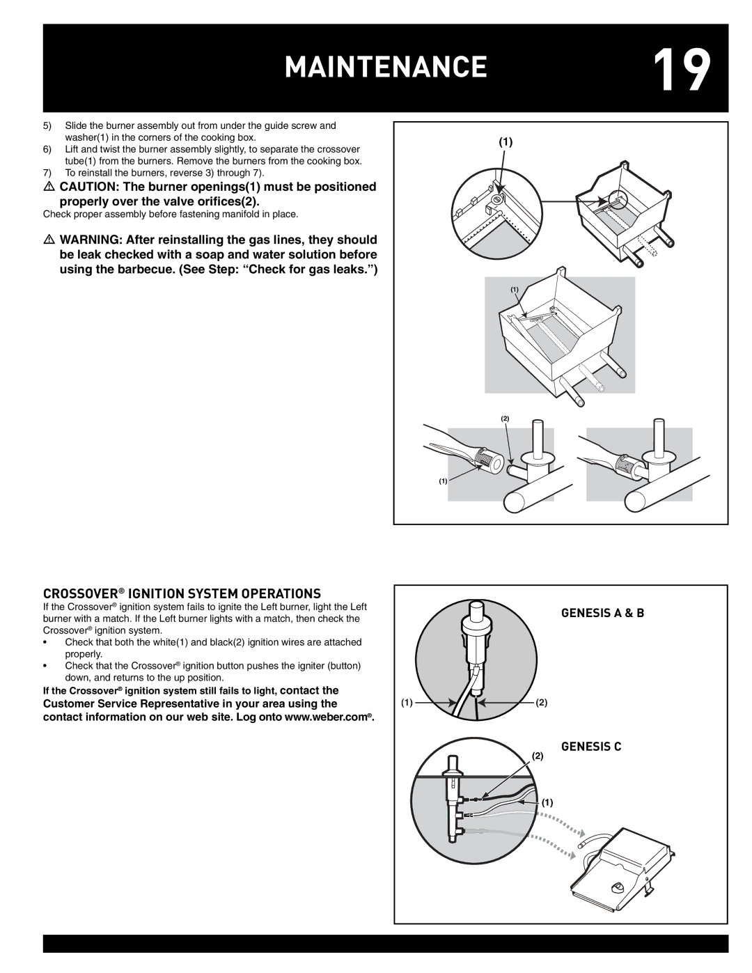 Weber 55826 manual Genesis a & B, Genesis C 