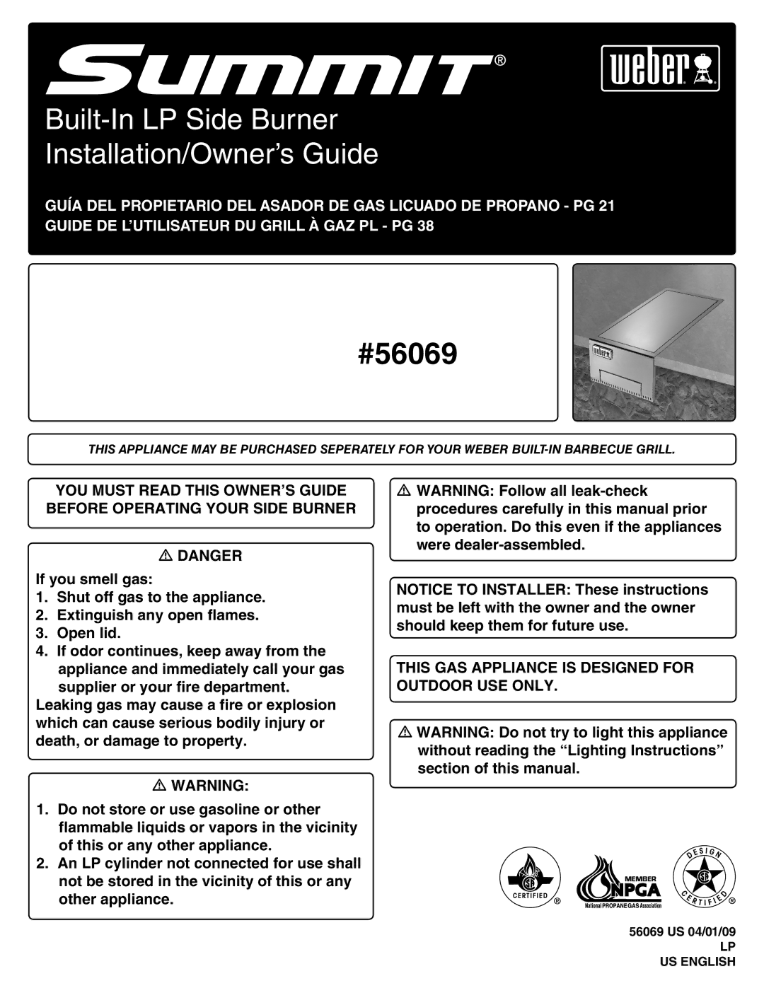 Weber manual #56069 