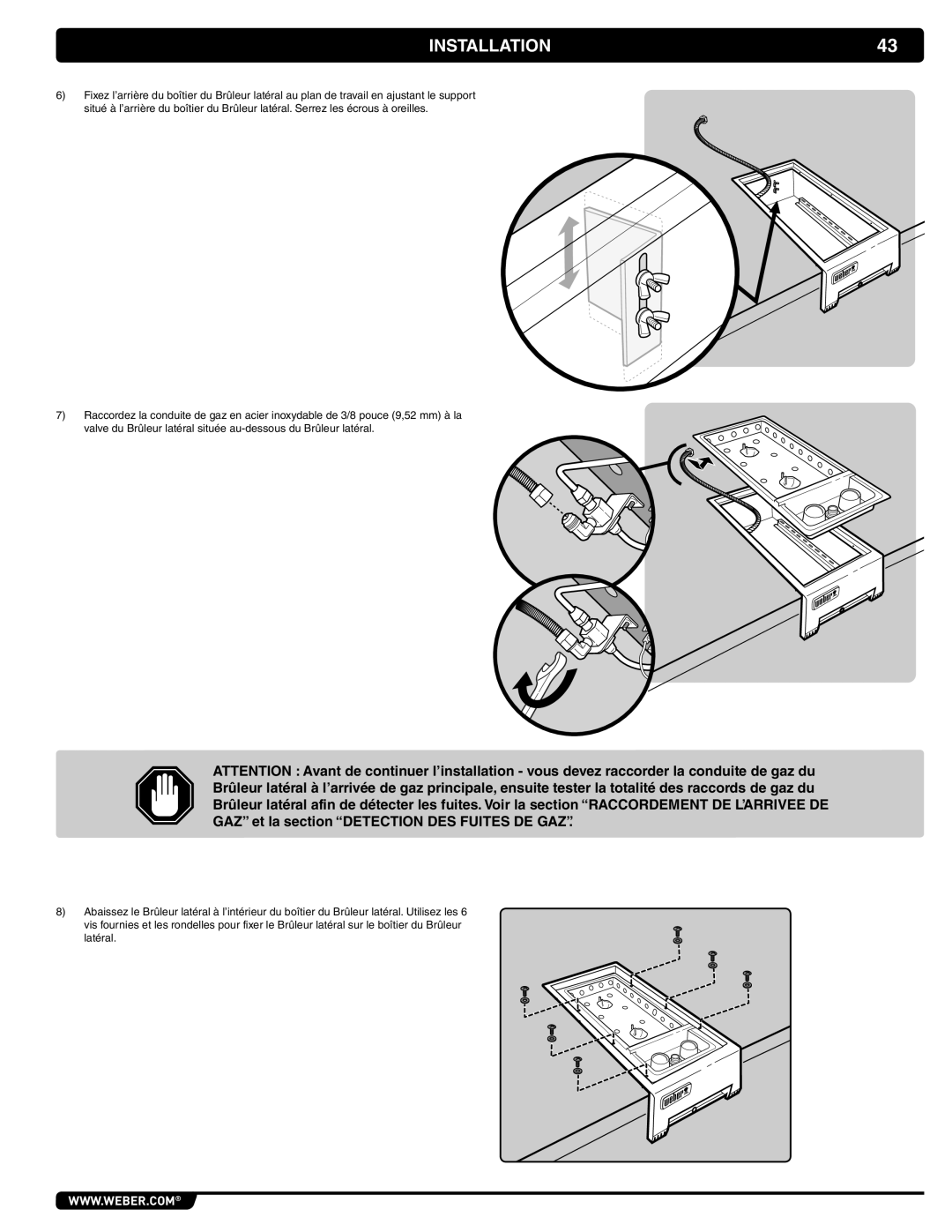 Weber 56069 manual Installation 