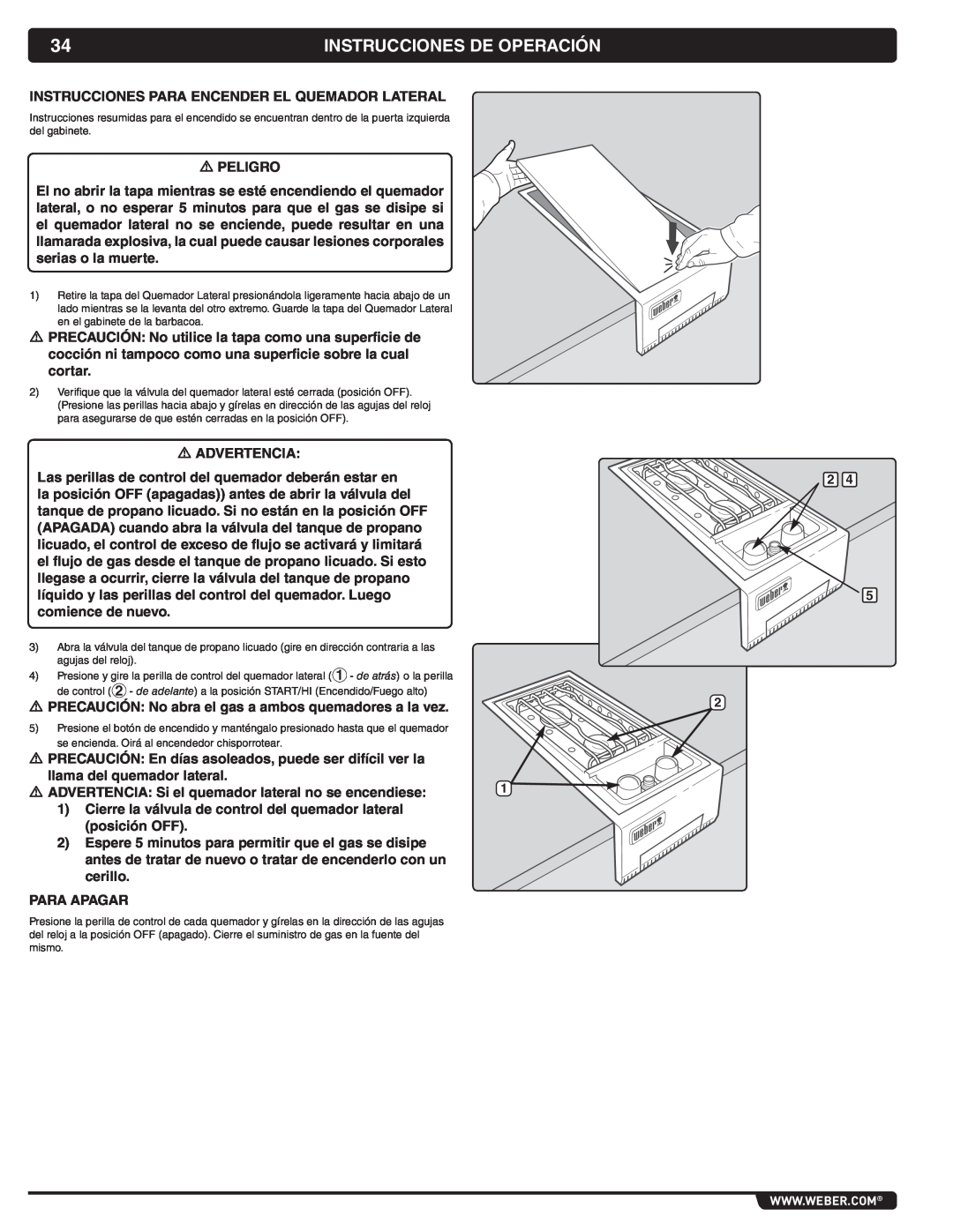 Weber 56069 manual Instrucciones De Operación 