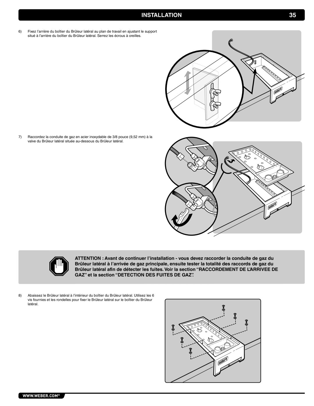 Weber 62434, 56070 manual Installation 