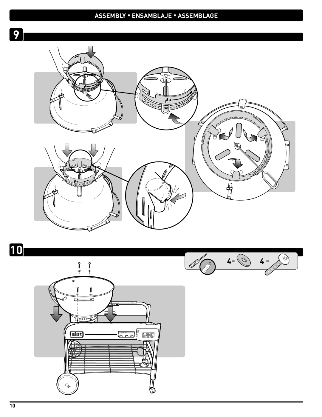 Weber 56201 manual Assembly Ensamblaje Assemblage 