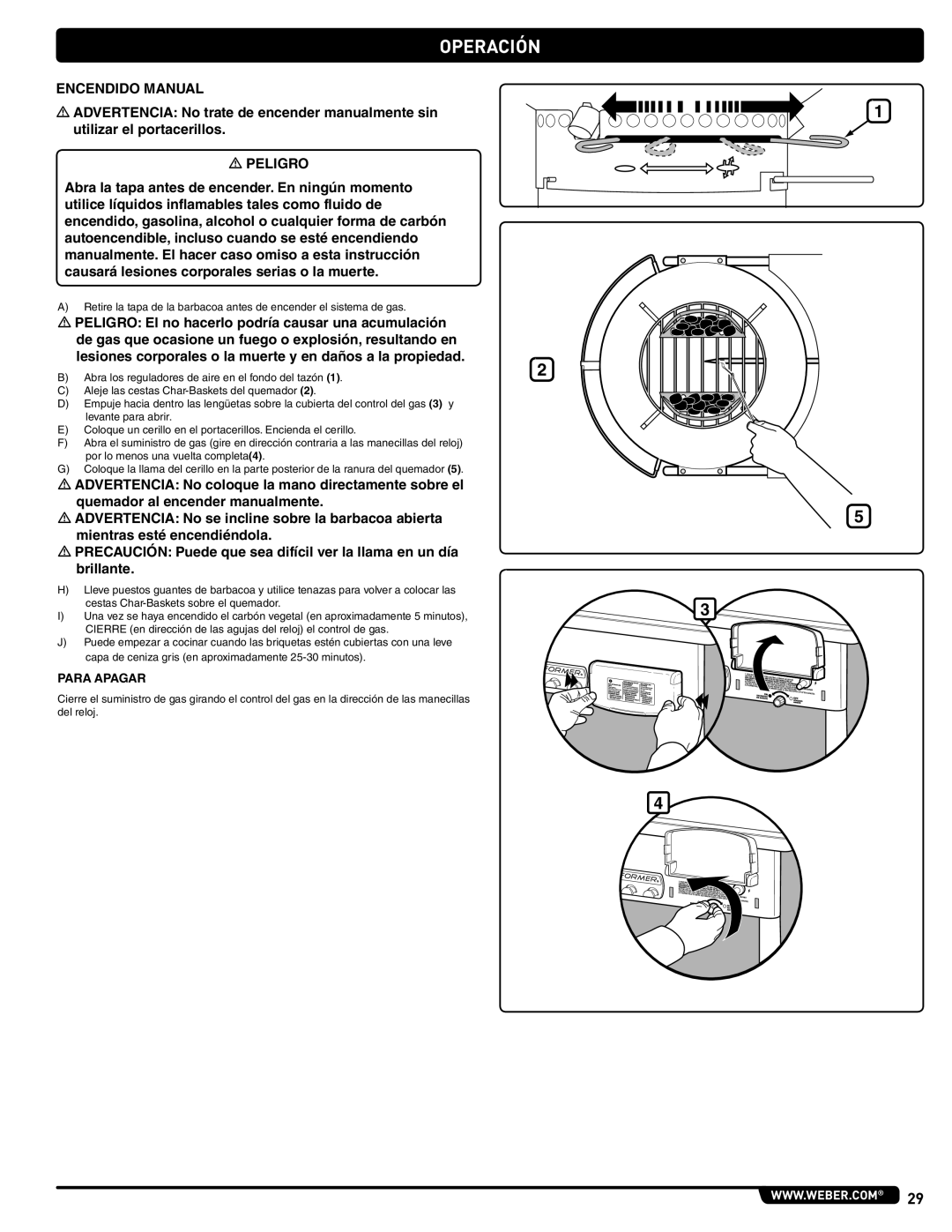 Weber 56201 manual Para Apagar 