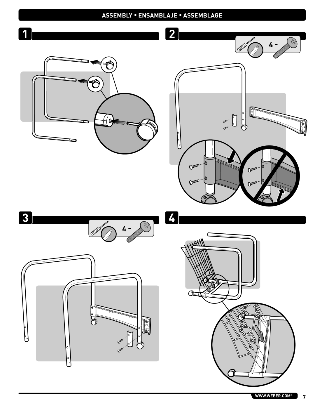 Weber 56201 manual Assembly Ensamblaje Assemblage 