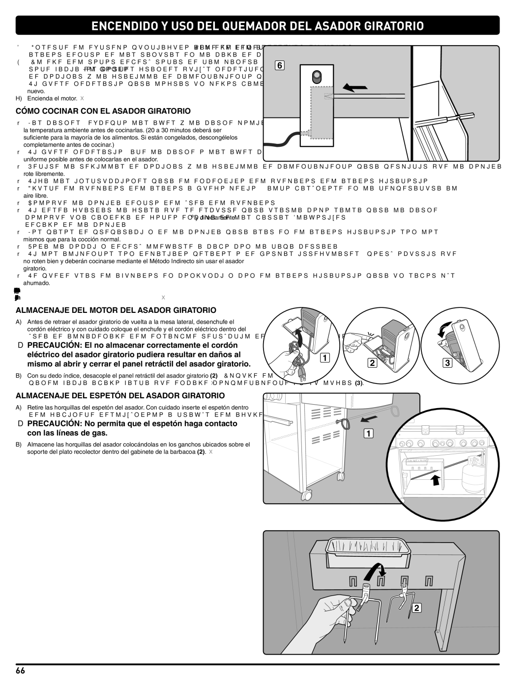 Weber 56204 manual Cómo Cocinar CON EL Asador Giratorio, Almacenaje DEL Motor DEL Asador Giratorio 