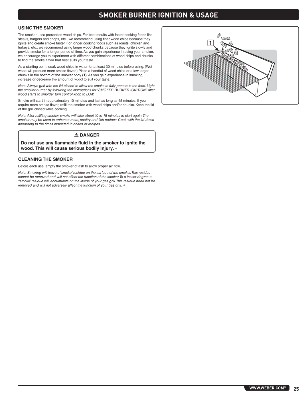 Weber 56206 manual Using the Smoker, Cleaning the Smoker 