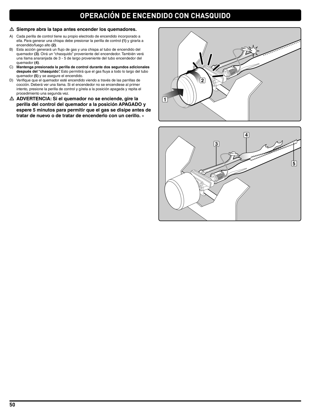 Weber 56209, E 470 manual Siempre abra la tapa antes encender los quemadores 