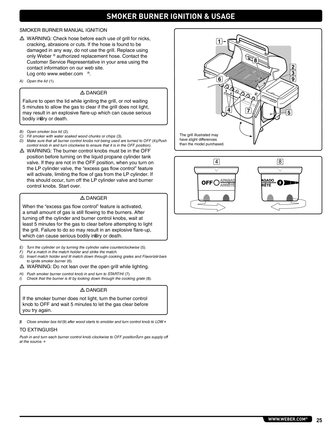 Weber E/S 470 LP, 56211 manual Open the lid 