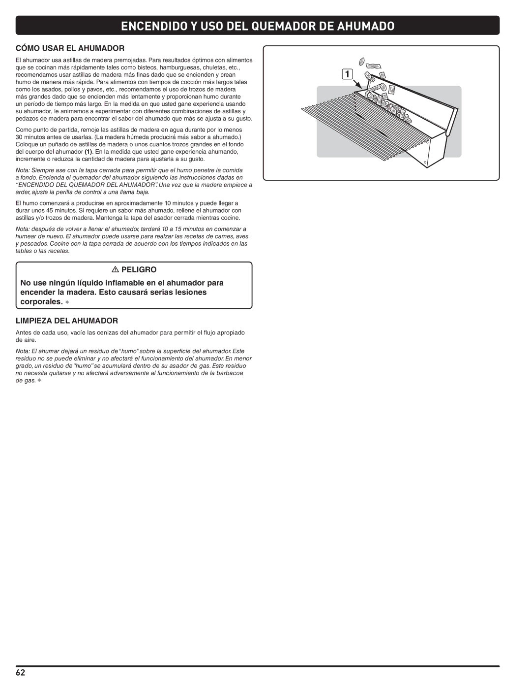 Weber 56211, E/S 470 LP manual Cómo Usar EL Ahumador, Limpieza DEL Ahumador 