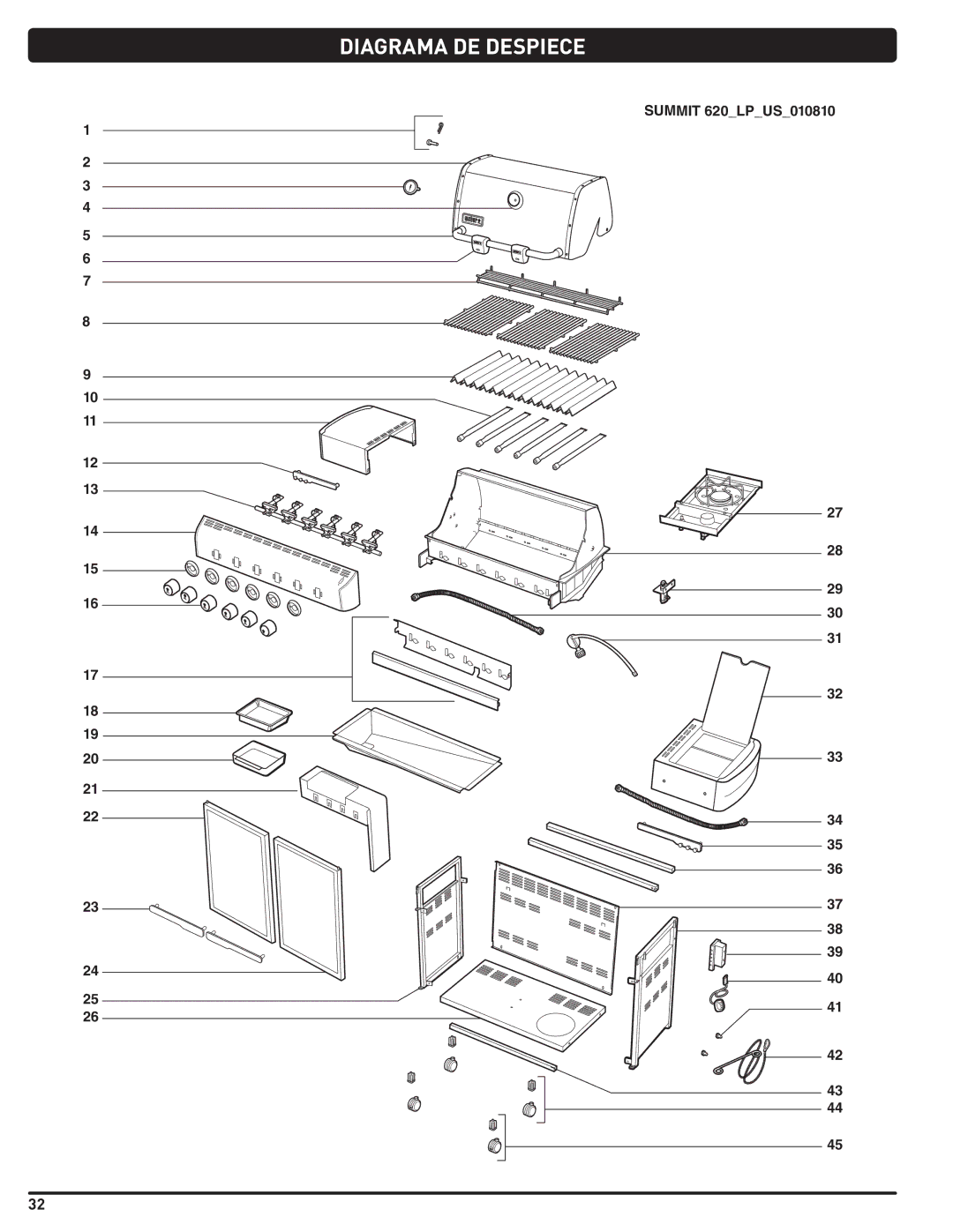 Weber 56214 manual Diagrama DE Despiece 