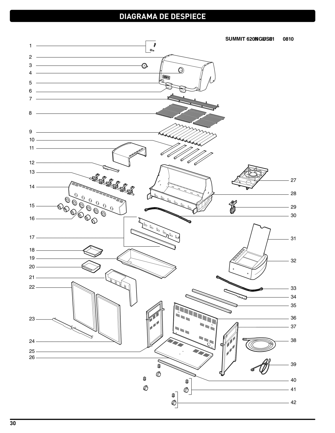 Weber 56216 manual Diagrama DE Despiece 