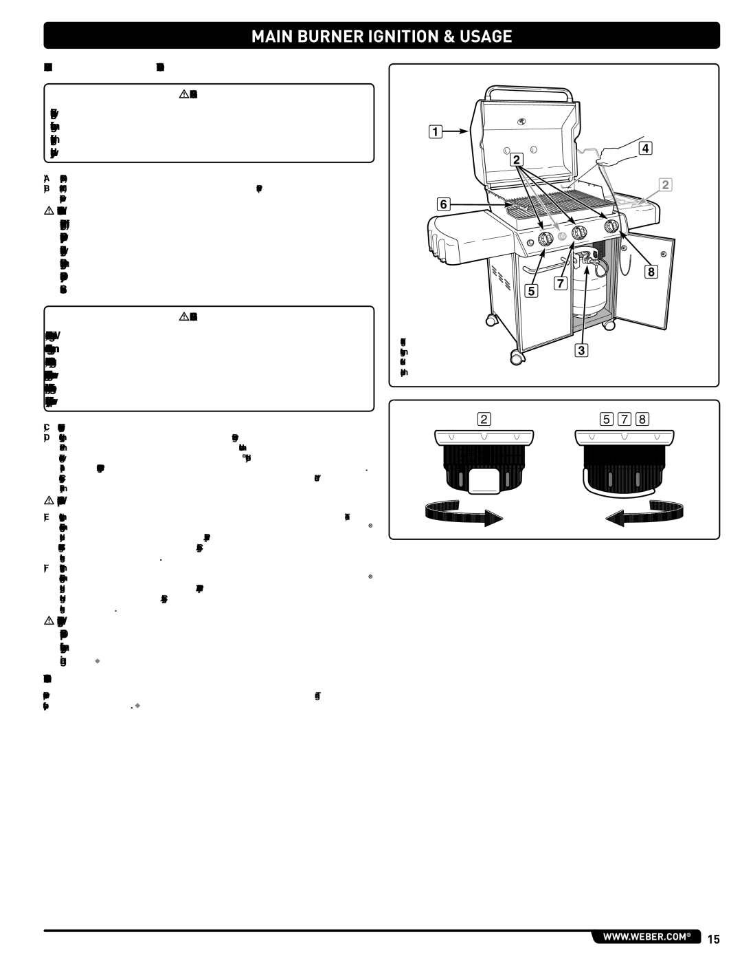 Weber 56514 manual Main Burner Manual Ignition 