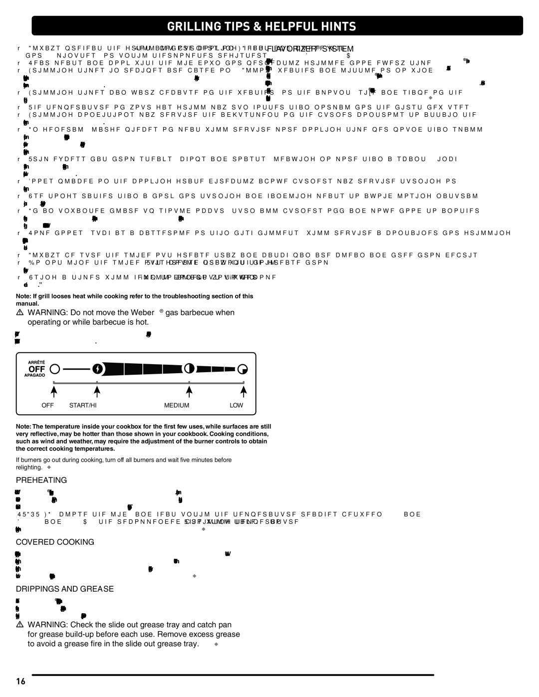 Weber 56514 manual Grilling Tips & Helpful Hints, Flavorizer System, Preheating Covered Cooking, Drippings and Grease 