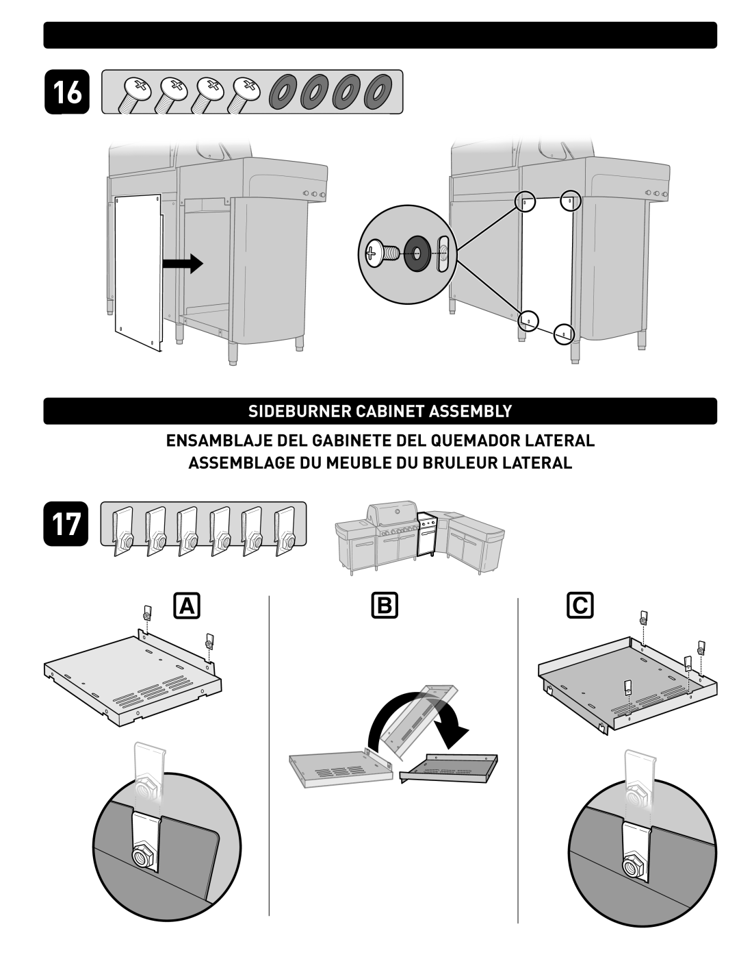 Weber 56559 manual Sideburner Cabinet Assembly 