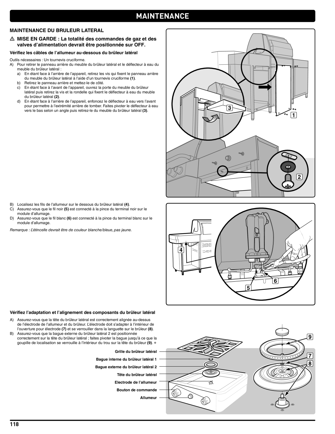 Weber 56567 manual Maintenance DU Bruleur Lateral 