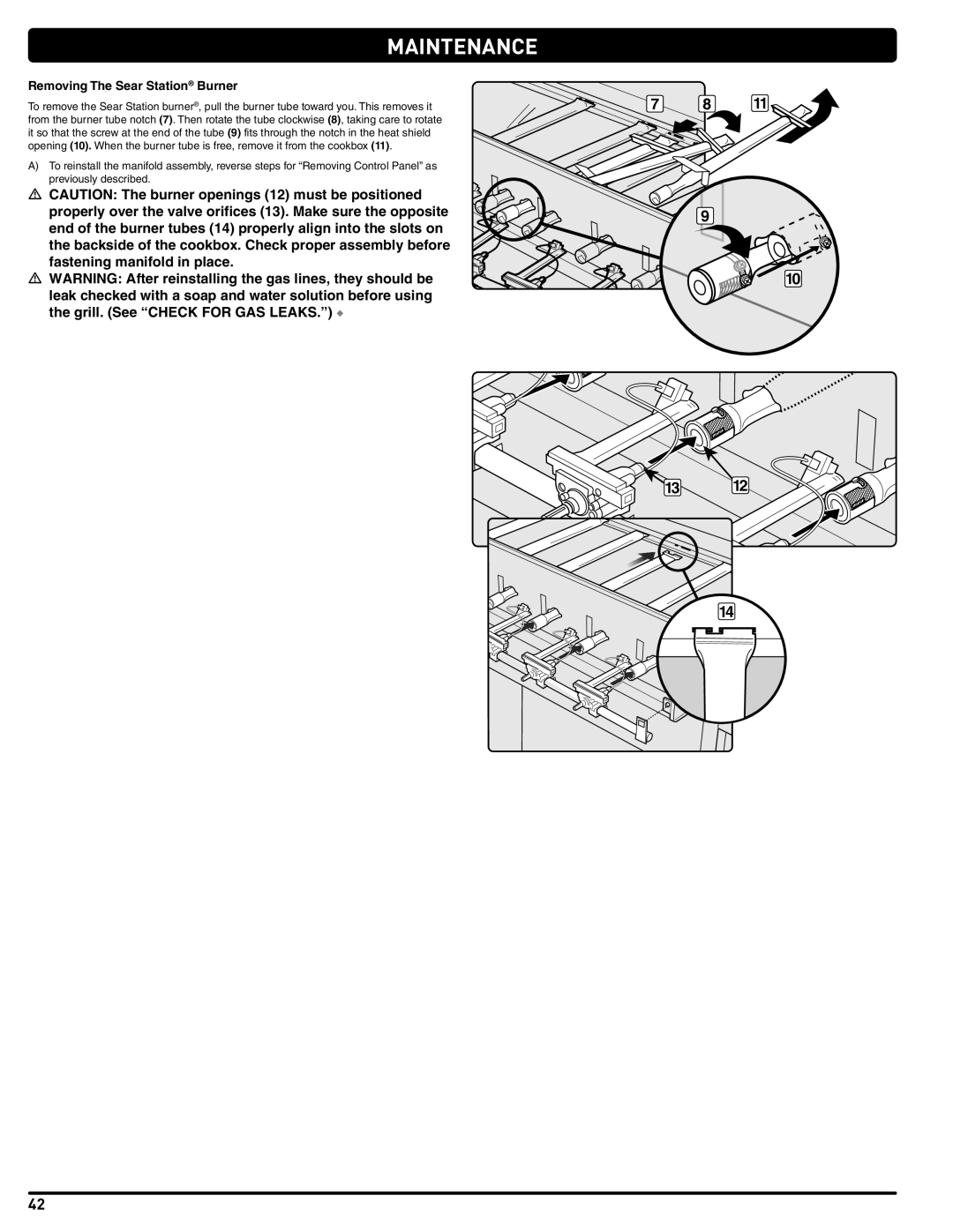 Weber 56567 manual 115, Removing The Sear Station Burner 