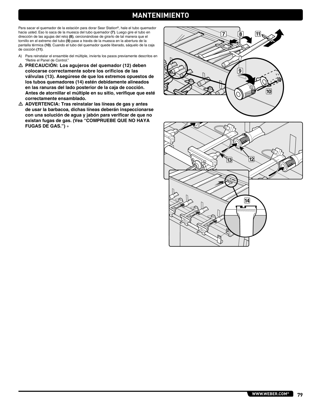 Weber 56567 manual Fugas DE GAS 