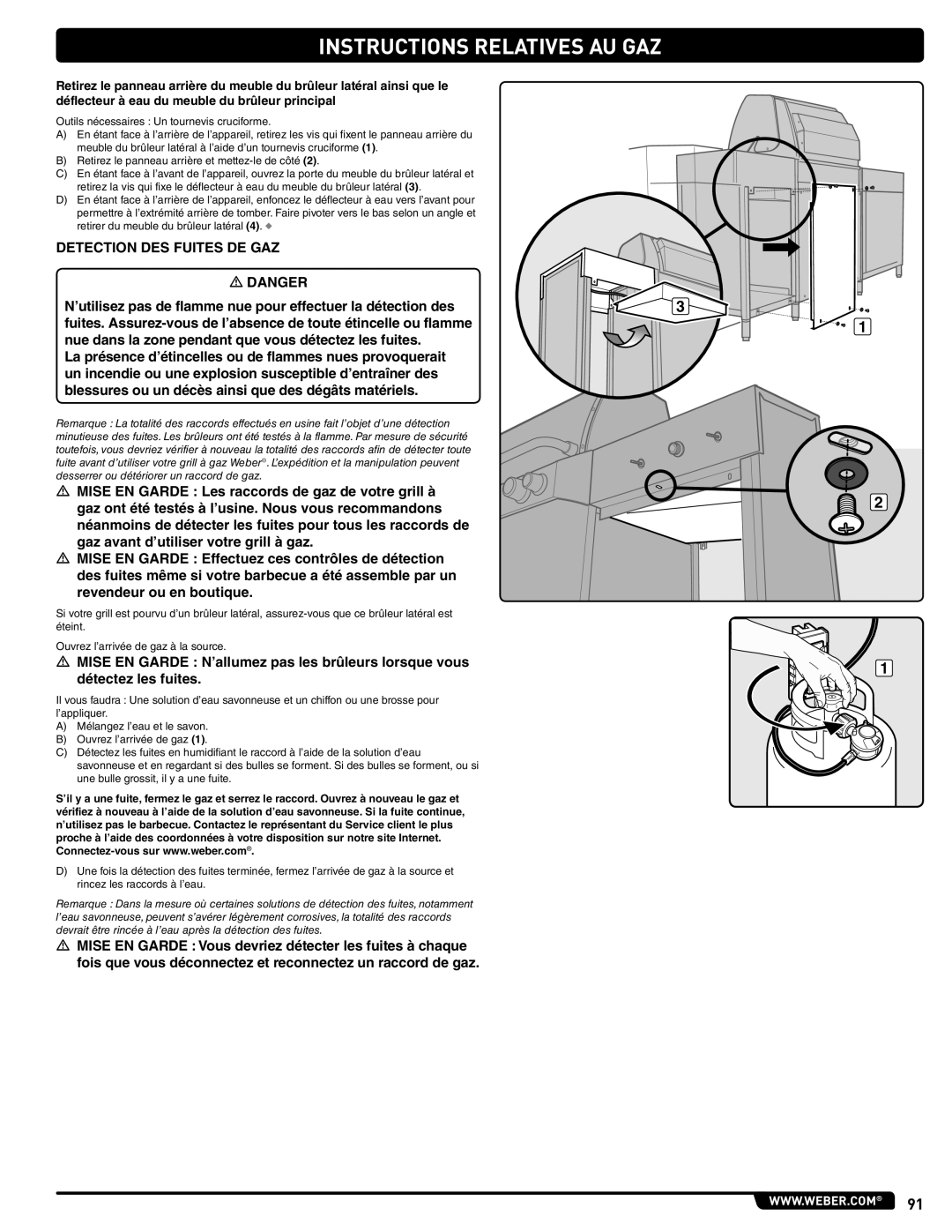 Weber 56567 manual Detection DES Fuites DE GAZ 