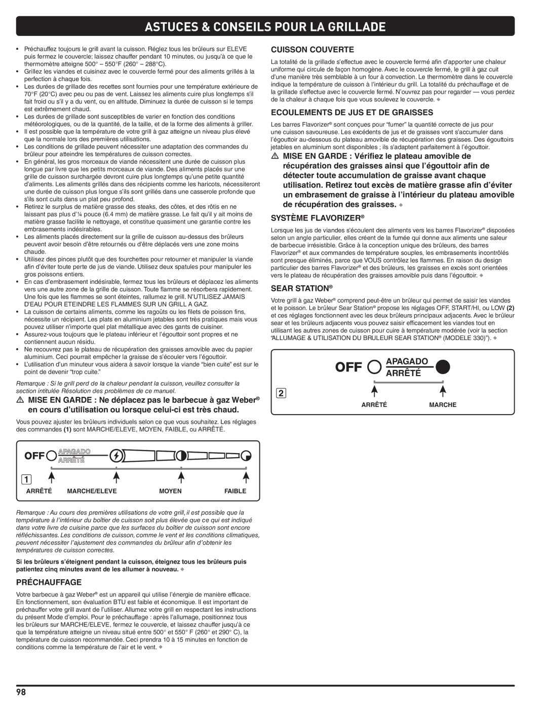 Weber 56567 Astuces & Conseils Pour LA Grillade, Cuisson Couverte, Ecoulements DE JUS ET DE Graisses, Système Flavorizer 