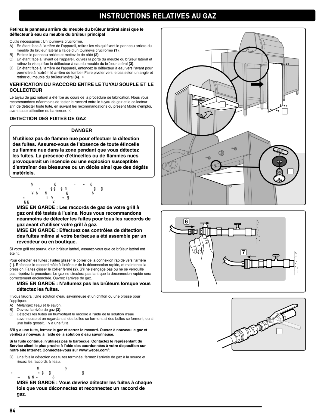 Weber 56568 manual Detection DES Fuites DE GAZ 