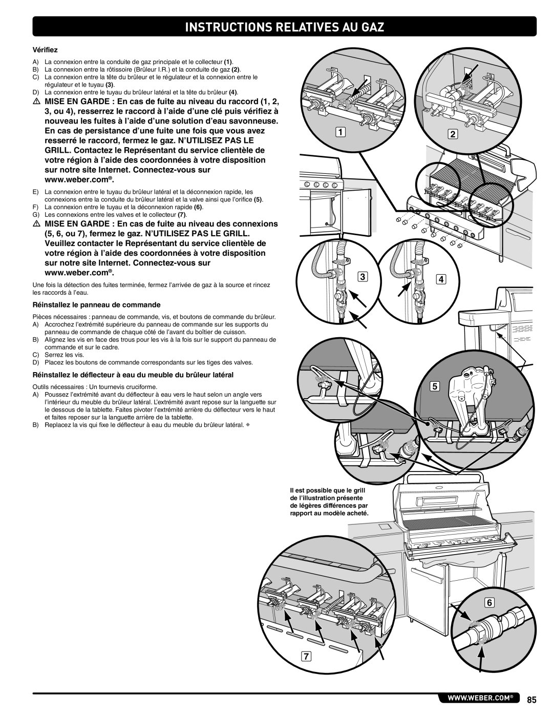 Weber 56568 manual Vérifiez, Réinstallez le panneau de commande 