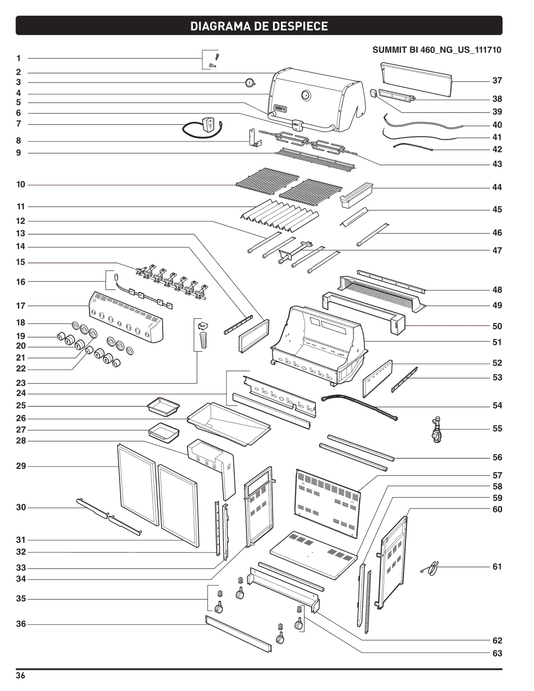 Weber 56576 manual Diagrama DE Despiece 