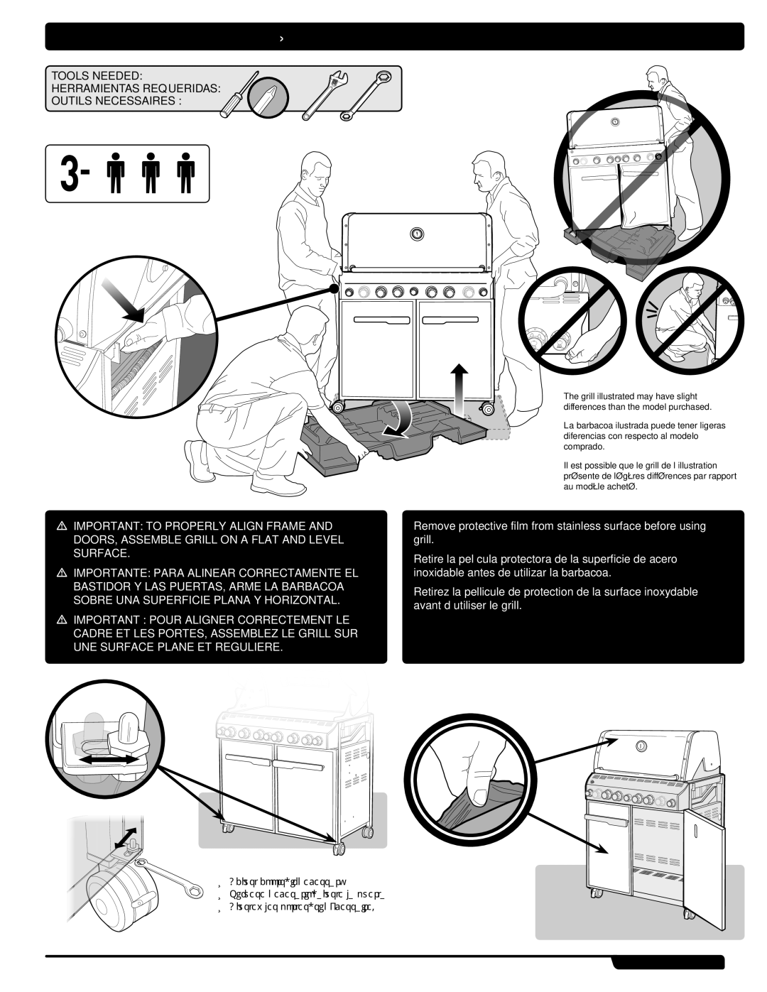 Weber #56580 manual Assembly Ensamblaje Assemblage, Tools Needed Herramientas Requeridas Outils Necessaires 