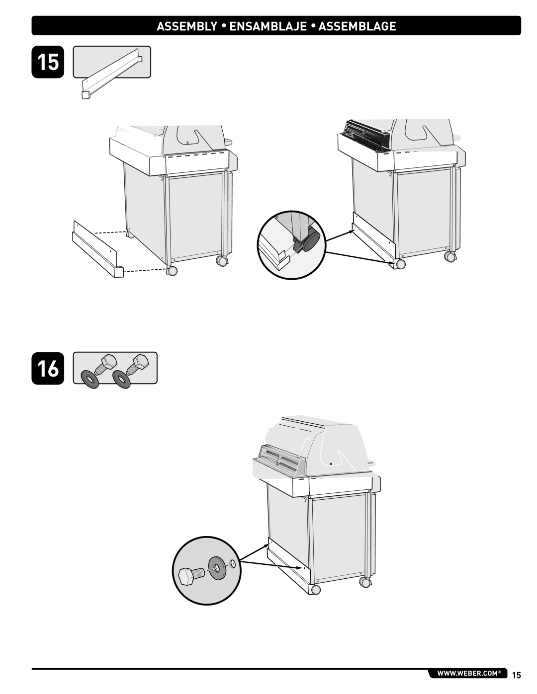 Weber #56580 manual Assembly Ensamblaje Assemblage 