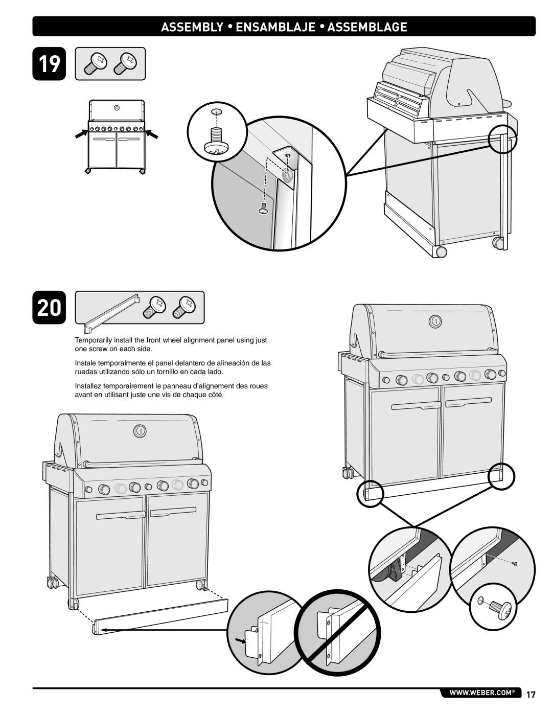 Weber #56580 manual Assembly Ensamblaje Assemblage 