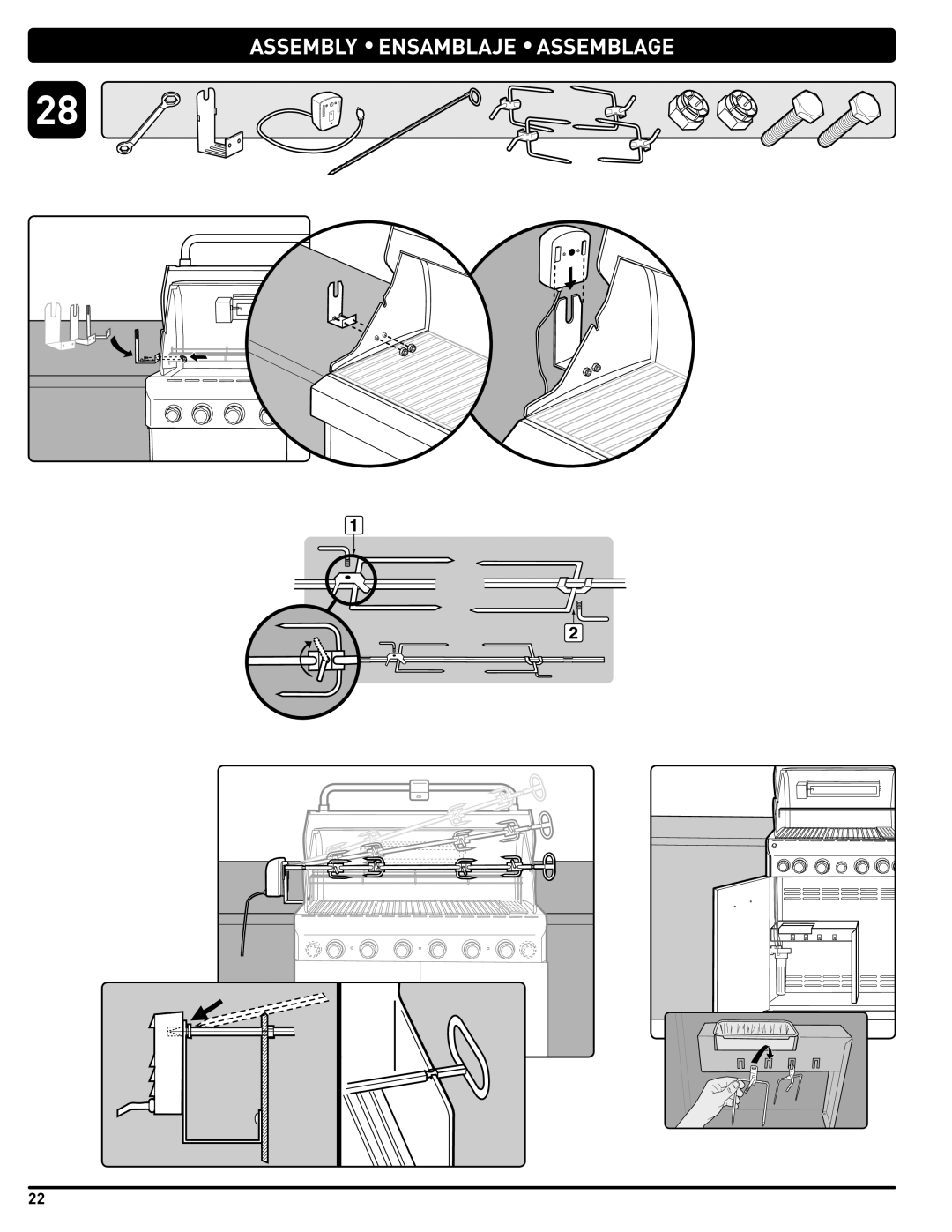 Weber #56580 manual Assembly Ensamblaje Assemblage 