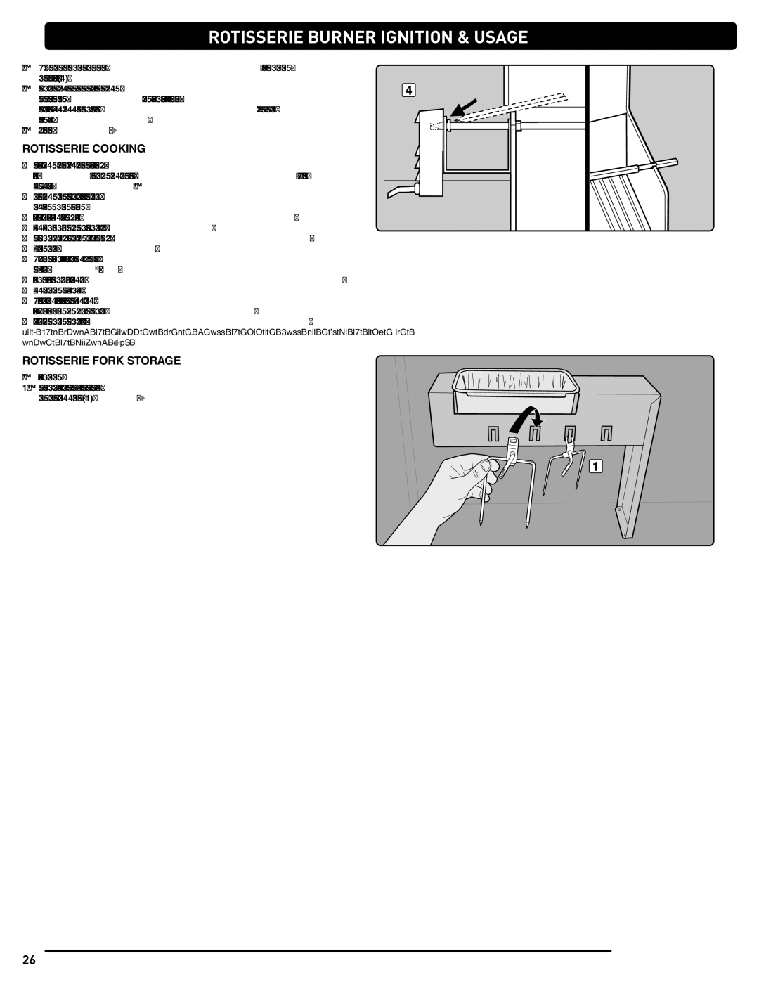 Weber #56580 manual Rotisserie Cooking, Rotisserie Fork Storage 