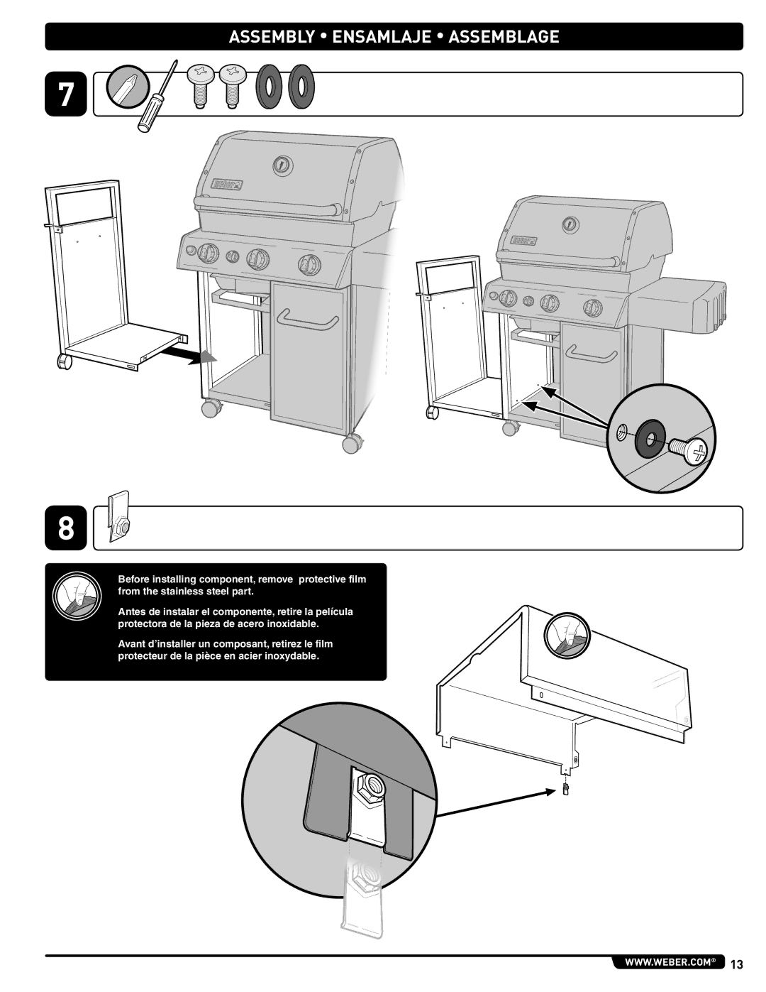 Weber 56733 manual Assembly Ensamlaje Assemblage 