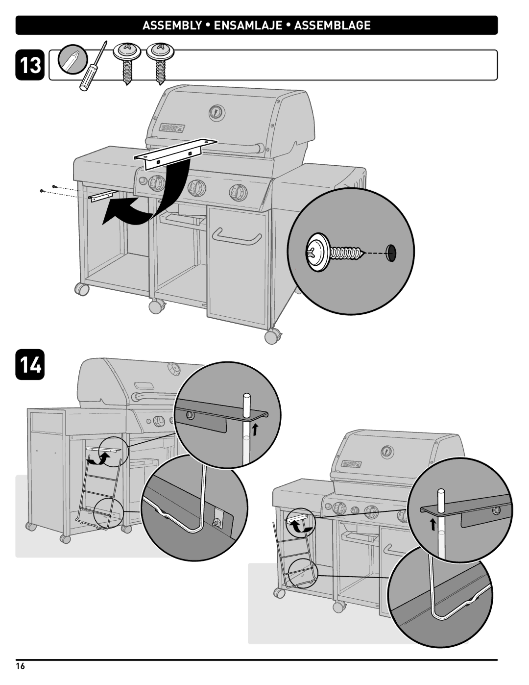 Weber 56733 manual Assembly Ensamlaje Assemblage 