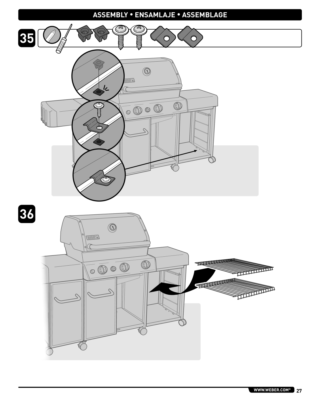 Weber 56733 manual Assembly Ensamlaje Assemblage 