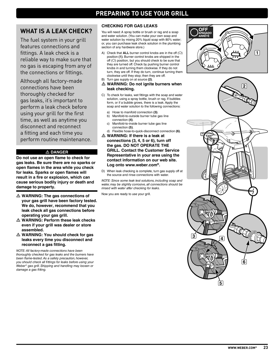 Weber 57515 manual Preparing to USE Your Grill, What is a Leak CHECK?, Checking for GAS Leaks, Leak checking 