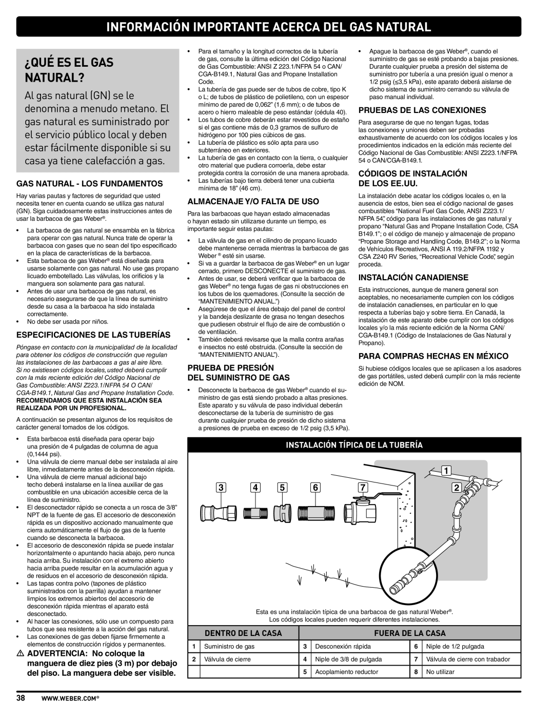 Weber 57515 manual Información Importante Acerca DEL GAS Natural, ¿Qué Es El Gas Natural? 