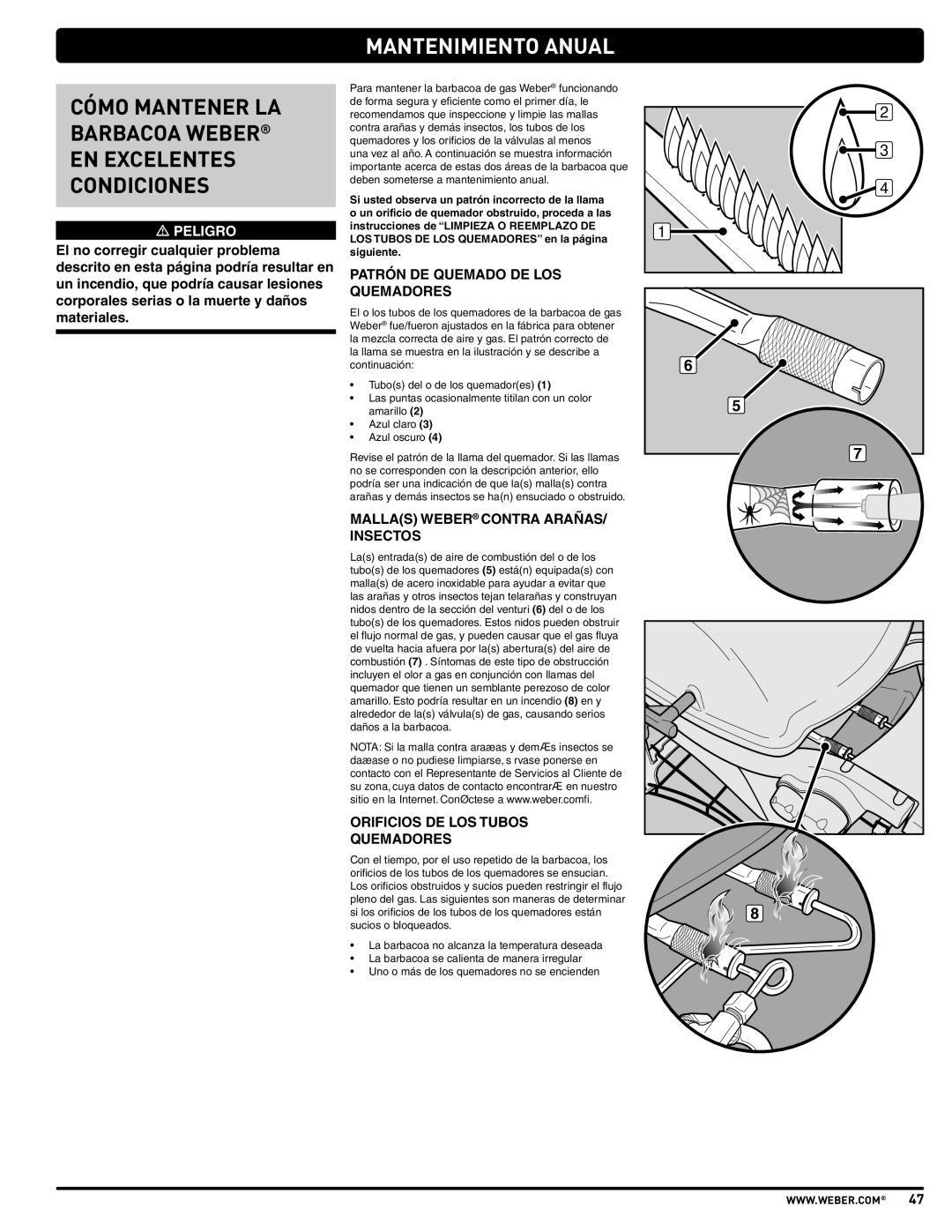 Weber 57515 manual Mantenimiento Anual, Cómo Mantener LA Barbacoa Weber EN Excelentes Condiciones 