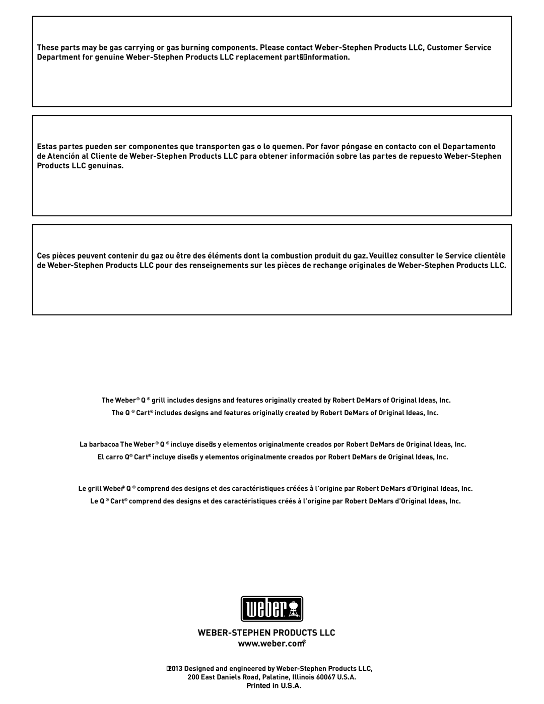 Weber 57515 manual WEBER-STEPHEN Products LLC 